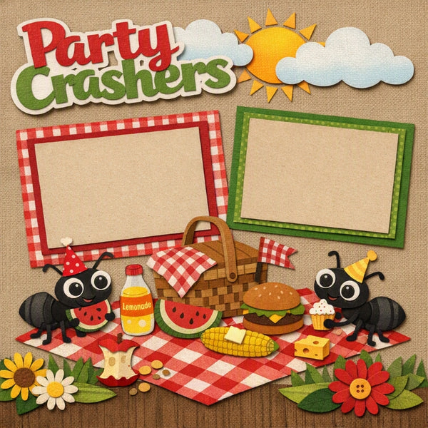 Party Crashers-Premade Scrapbook Page