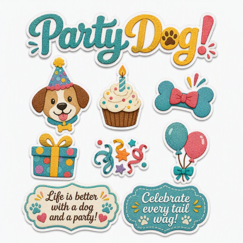 Party Dog!-Premade Cutout Set
