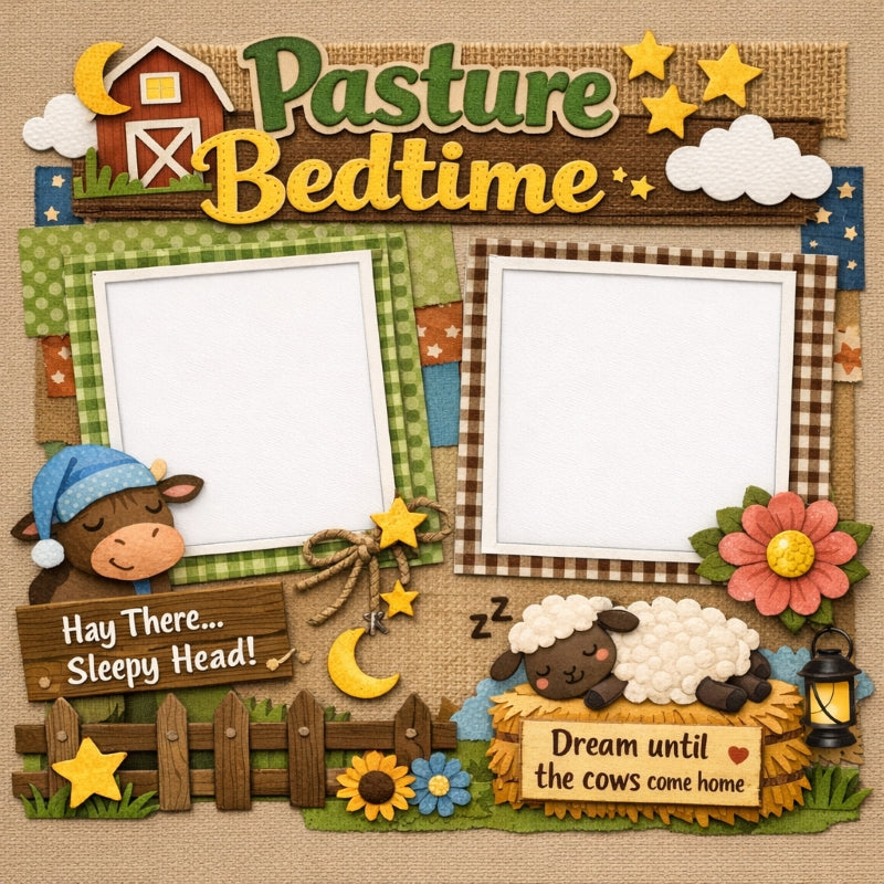 Pasture Bedtime-Premade Scrapbook Page