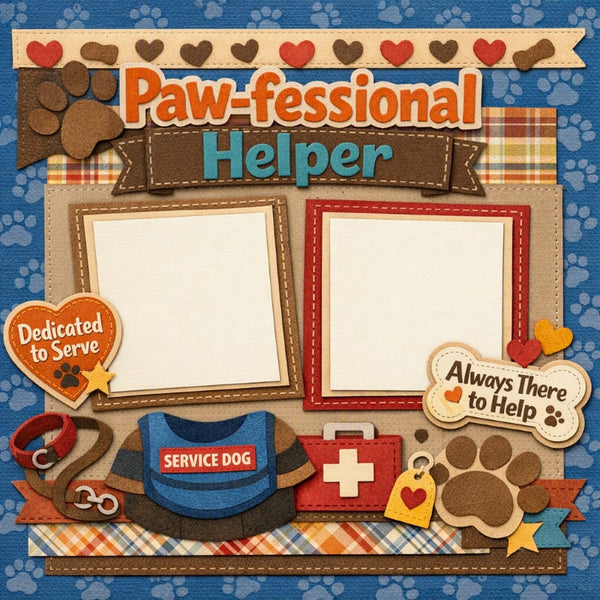 Paw-fessional Helper-Premade Scrapbook Page