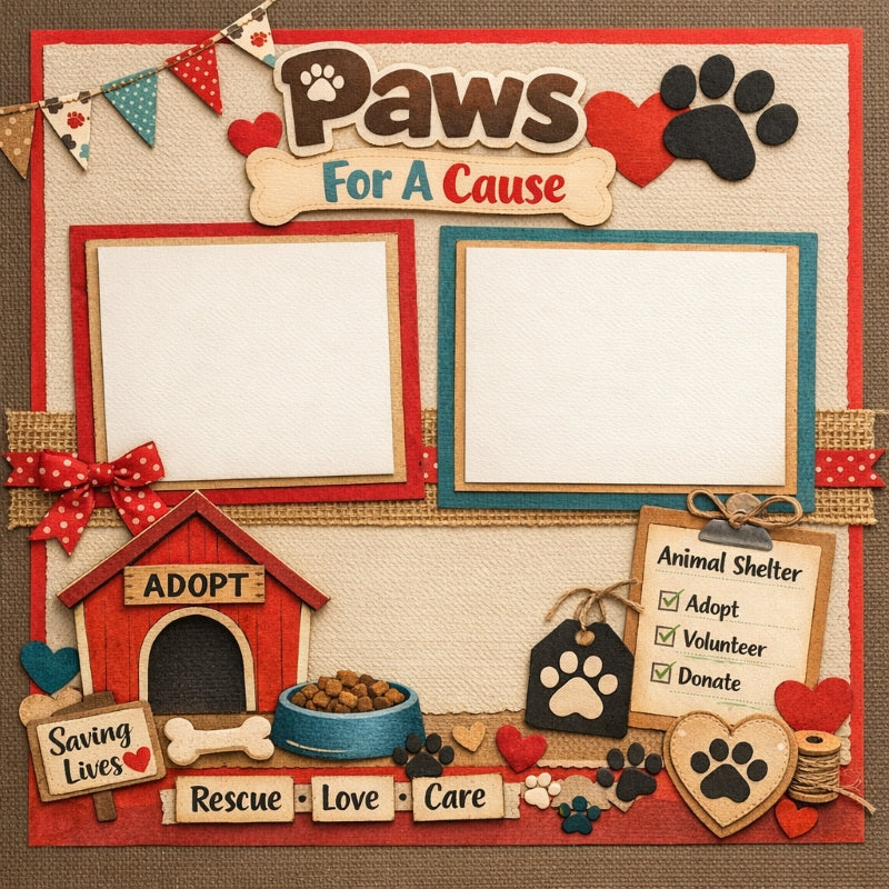 Paws For A Cause-Premade Scrapbook Page