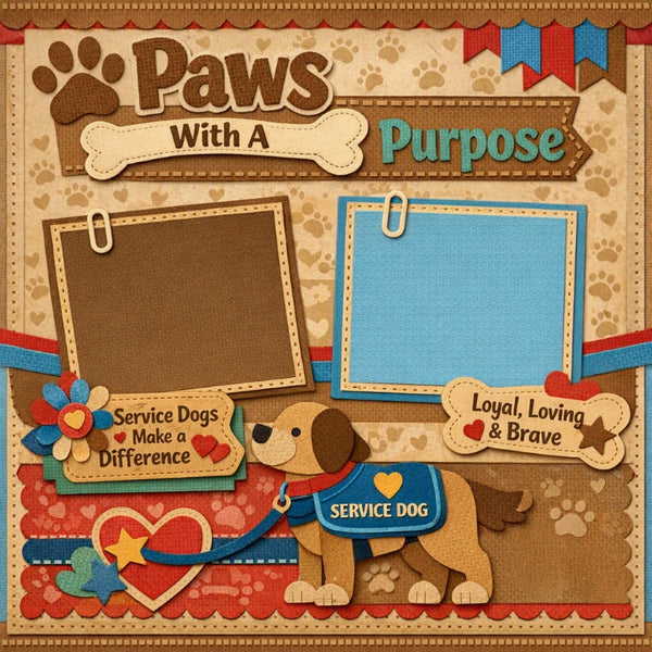 Paws With A Purpose-Premade Scrapbook Page