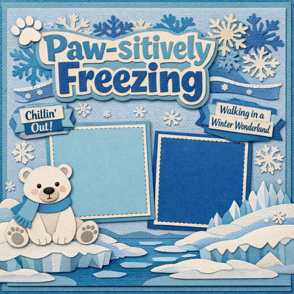 Paw-sitively Freezing-Premade Scrapbook Page