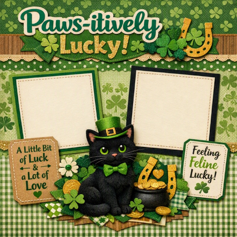 Paws-itively-Lucky!-Premade Scrapbook Page