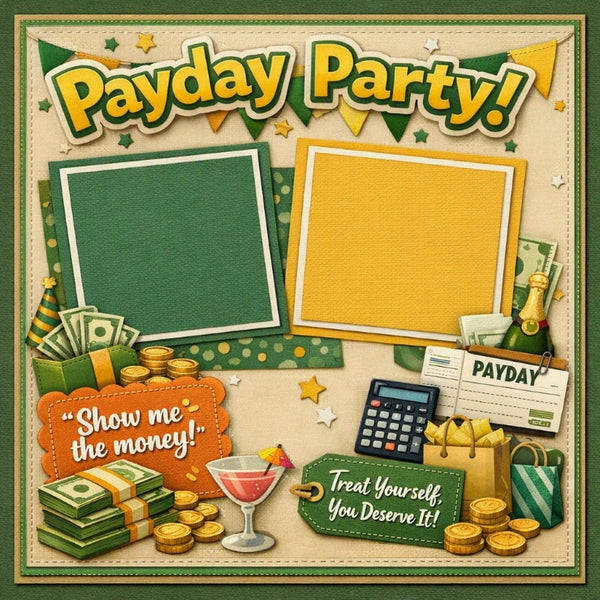 Payday Party!-Premade Scrapbook Page