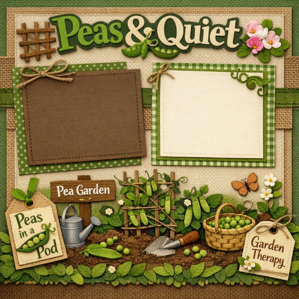 Peas & Quiet-Premade Scrapbook Page