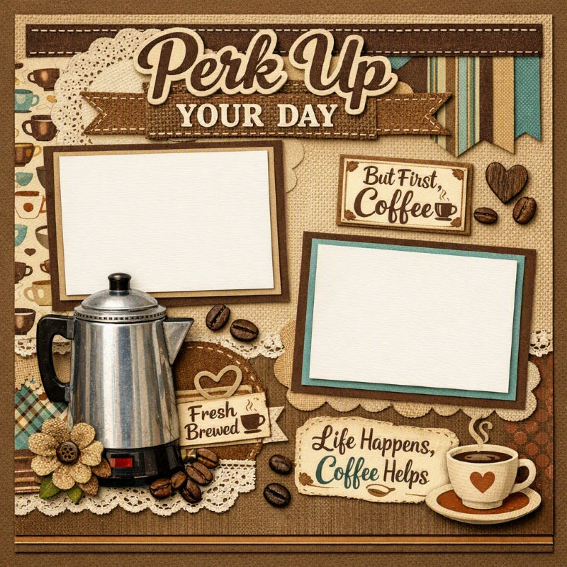 Perk Up Your Day-Premade Scrapbook Page