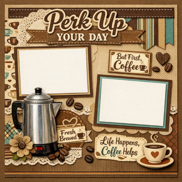 Perk Up Your Day-Premade Scrapbook Page