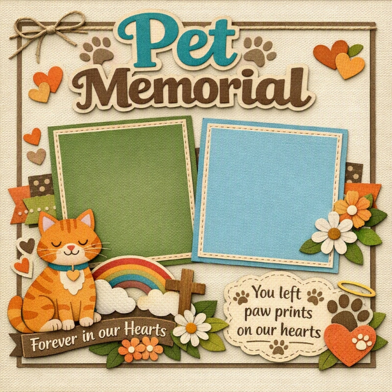 Pet Memorial-Premade Scrapbook Page