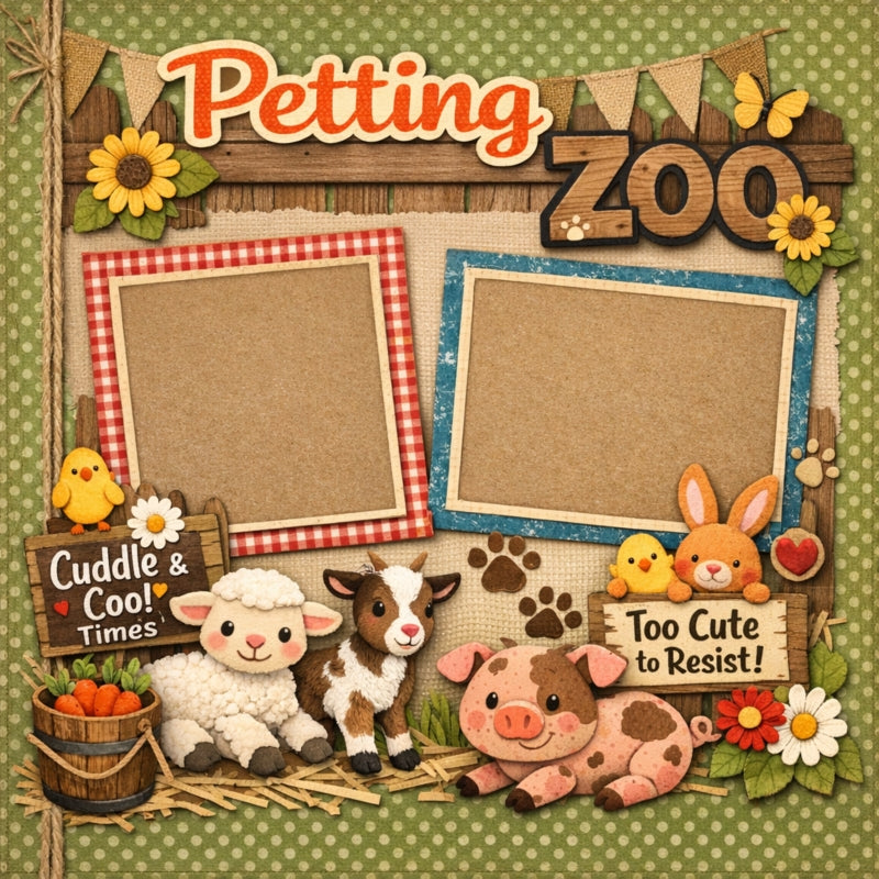 Petting Zoo-Premade Scrapbook Page