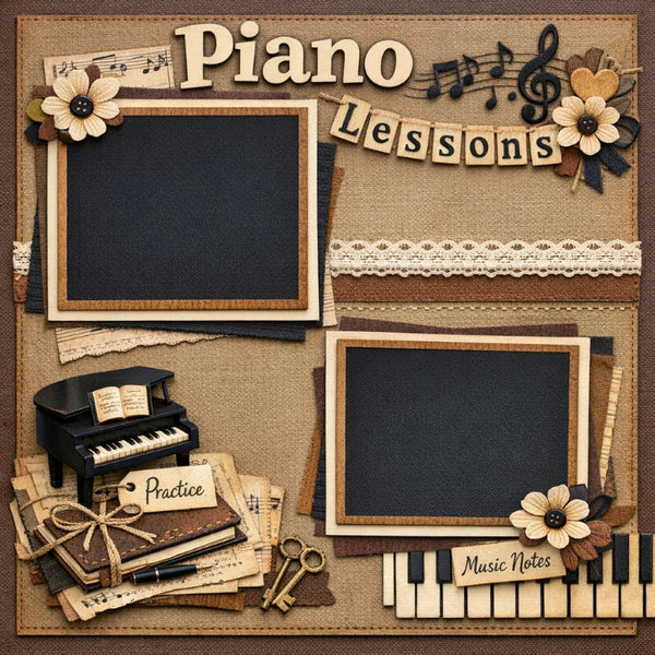 Piano Lessons-Premade Scrapbook Page