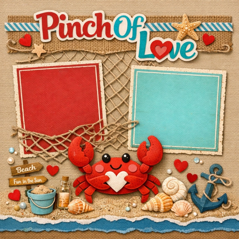 Pinch Of Love-Premade Scrapbook Page