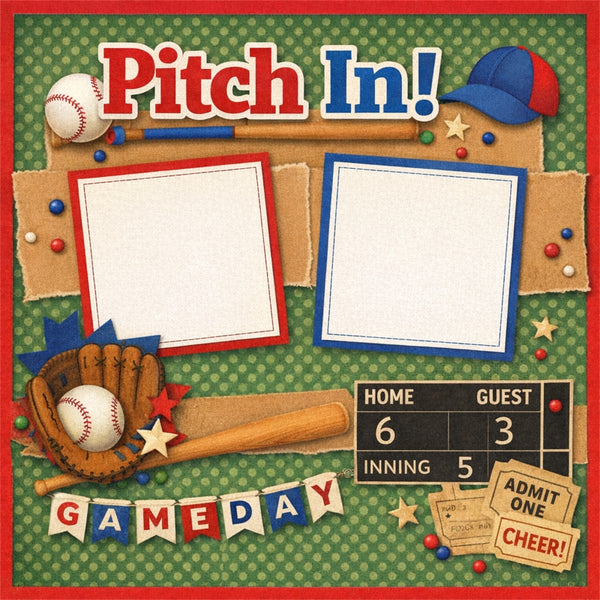 Pitch In!-Premade Scrapbook Page