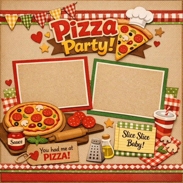 Pizza Party!-Premade Scrapbook Page