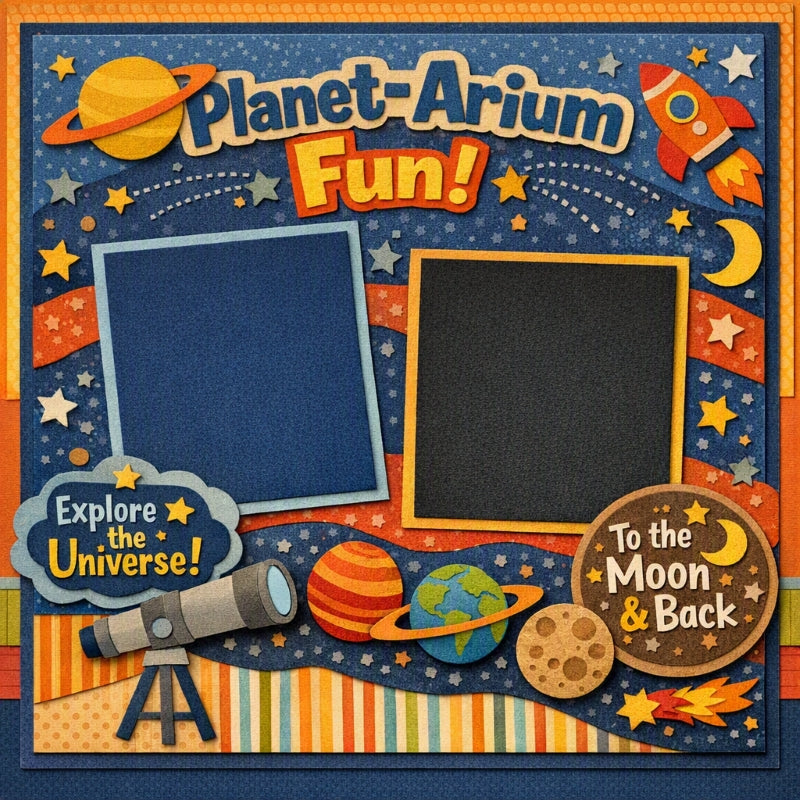 Planet-Arium Fun!-Premade Scrapbook Page