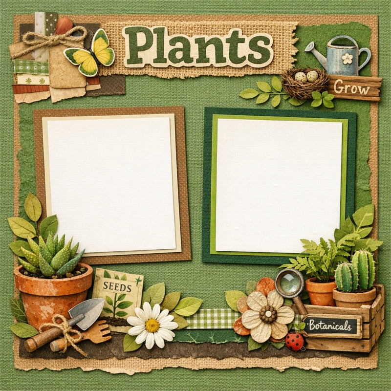 Plants-Premade Scrapbook Page