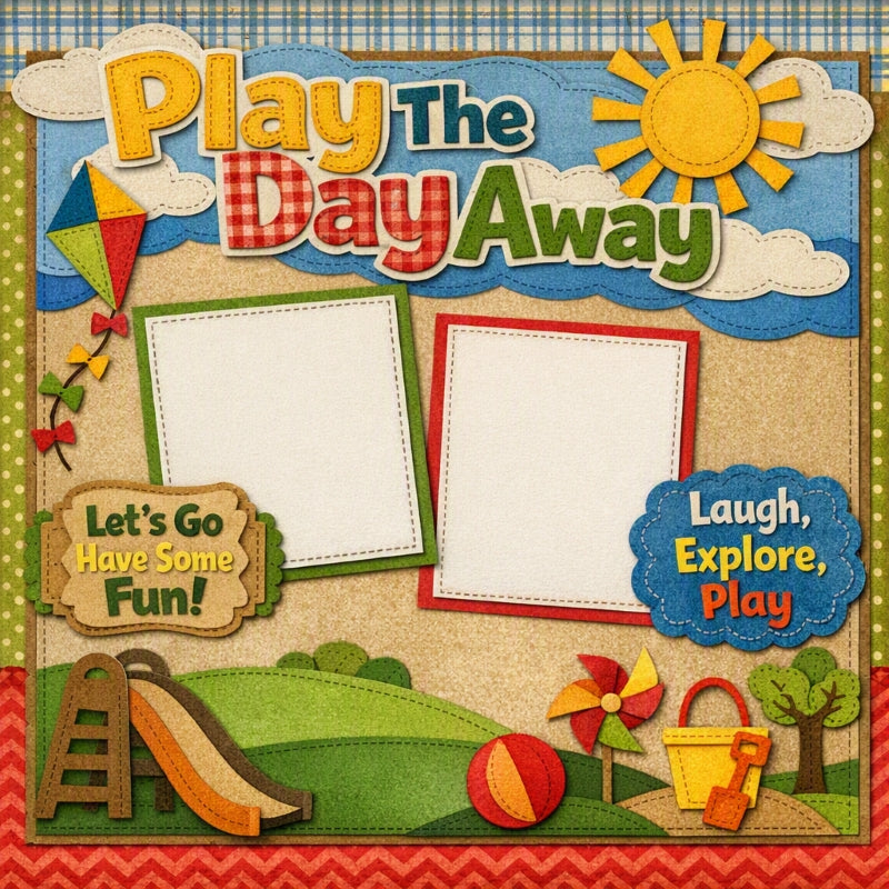 Play The Day Way-Premade Scrapbook Page