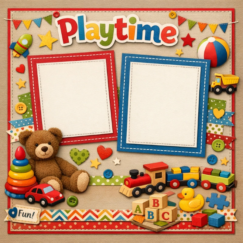 Playtime-Premade Scrapbook Page