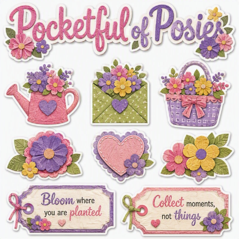Pocketful of Posies-Premade Cutout Set