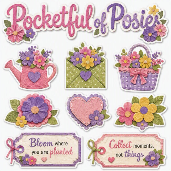Pocketful of Posies-Premade Cutout Set