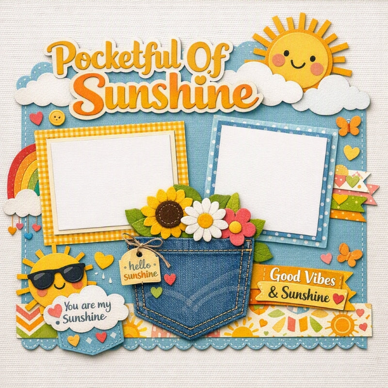 Pocketful Of Sunshine-Premade Scrapbook Page