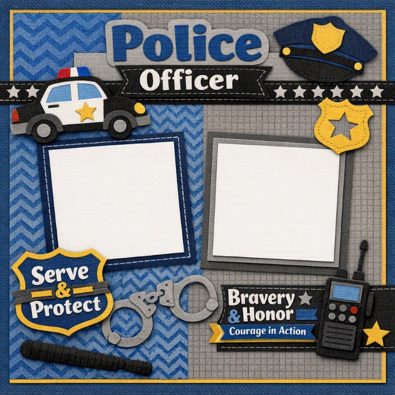Police Officer-Premade Scrapbook Page