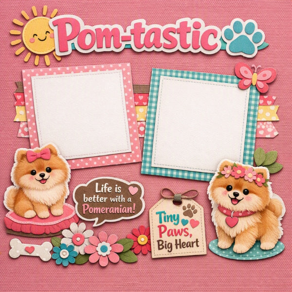 Pom-tastic-Premade Scrapbook Page