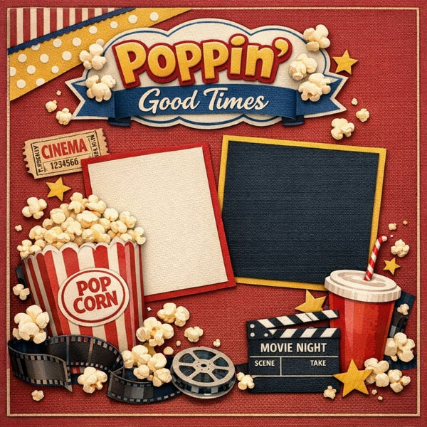 Poppin' Good Times-Premade Scrapbook Page