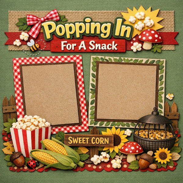 Popping In For A Snack-Premade Scrapbook Page
