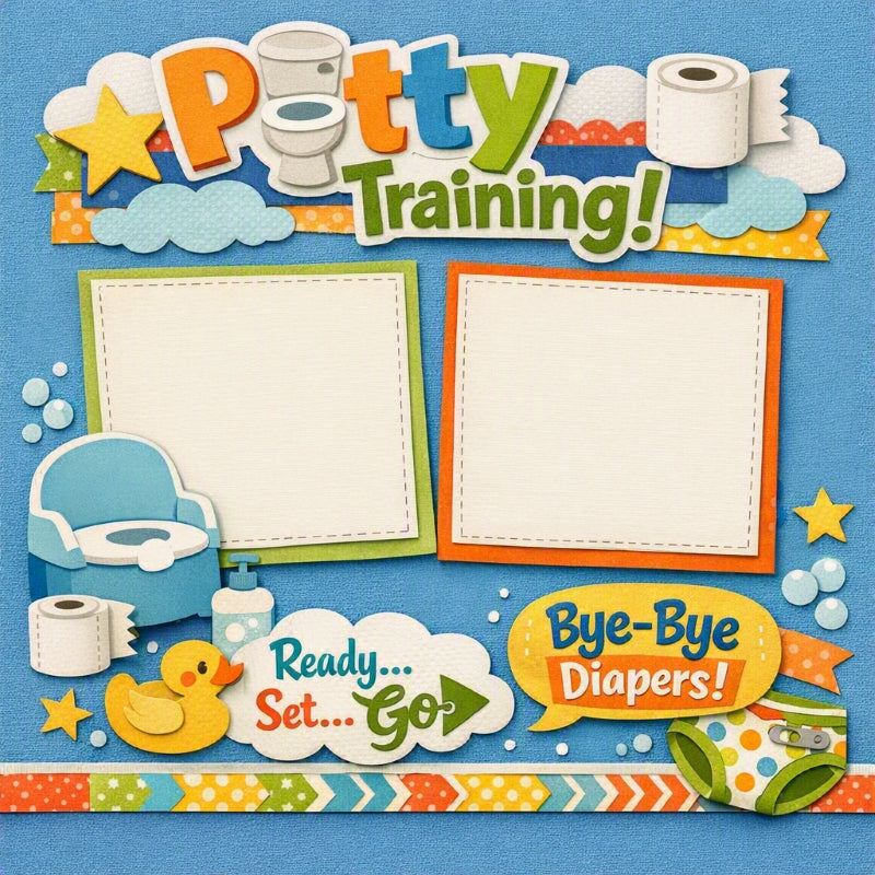 Potty Training!-Premade Scrapbook Page
