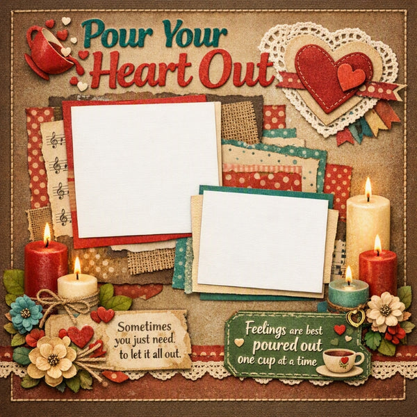 Pour Your Heart Out-Premade Scrapbook Page