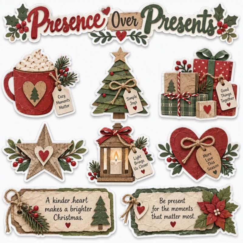 Presence Over Presents-Premade Cutout Set