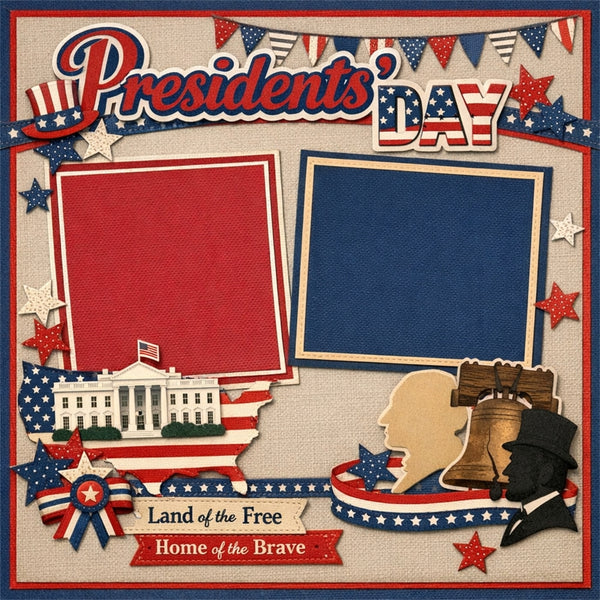 Presidents' Day-Premade Scrapbook Page