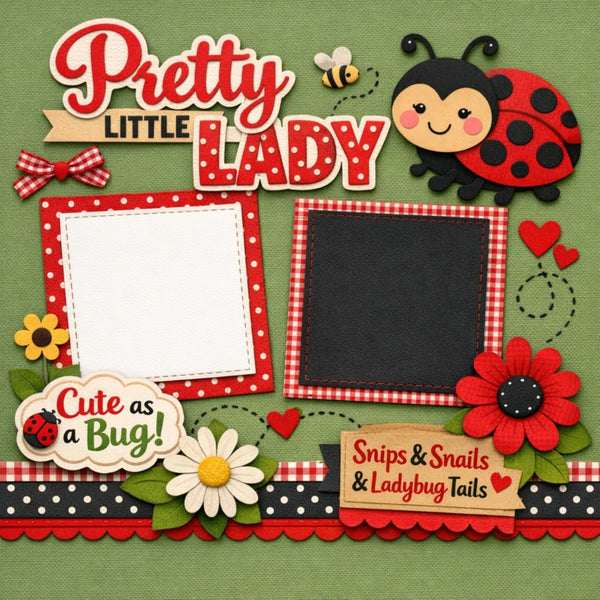 Pretty Little Lady-Premade Scrapbook Page