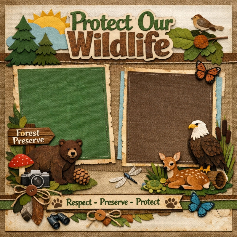 Protect Our Wildlife-Premade Scrapbook Page