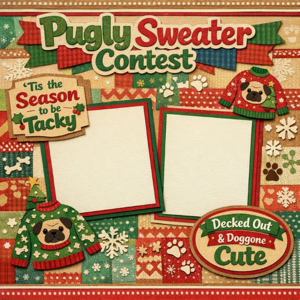 Pugly Sweater Contest-Premade Scrapbook Page