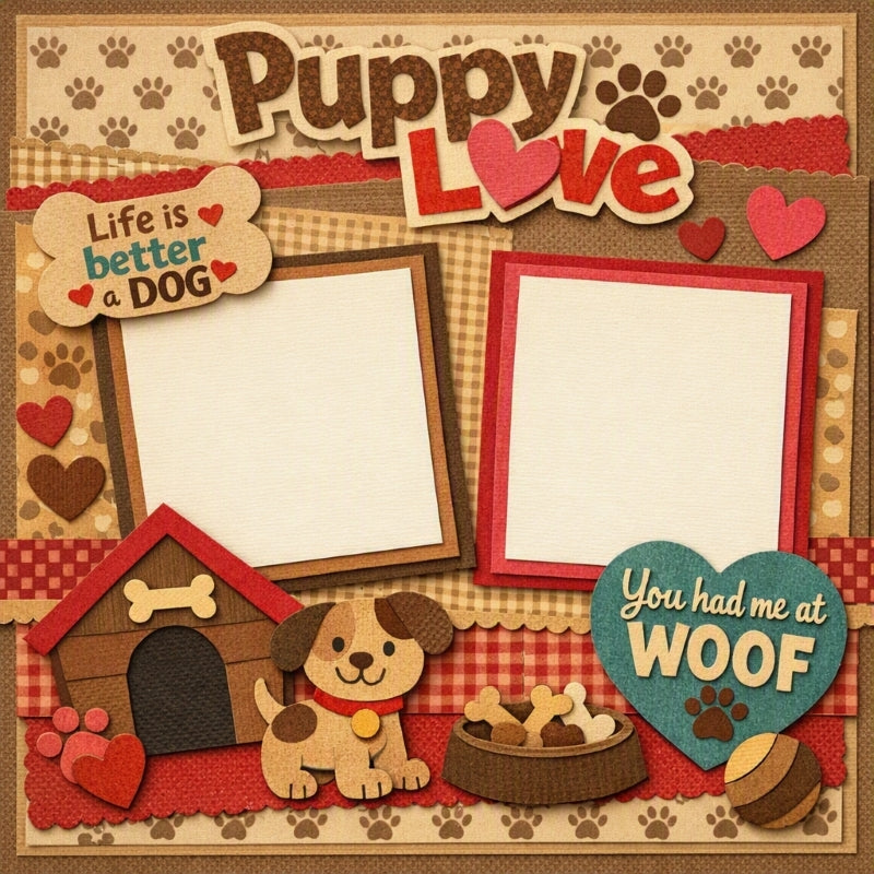 Puppy Love-Premade Scrapbook Page