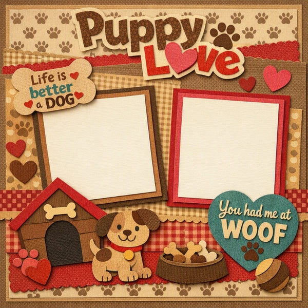 Puppy Love-Premade Scrapbook Page