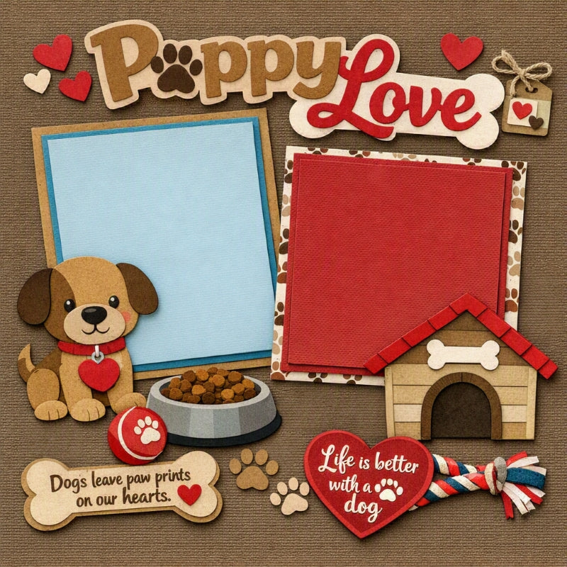 Puppy Love-Premade Scrapbook Page