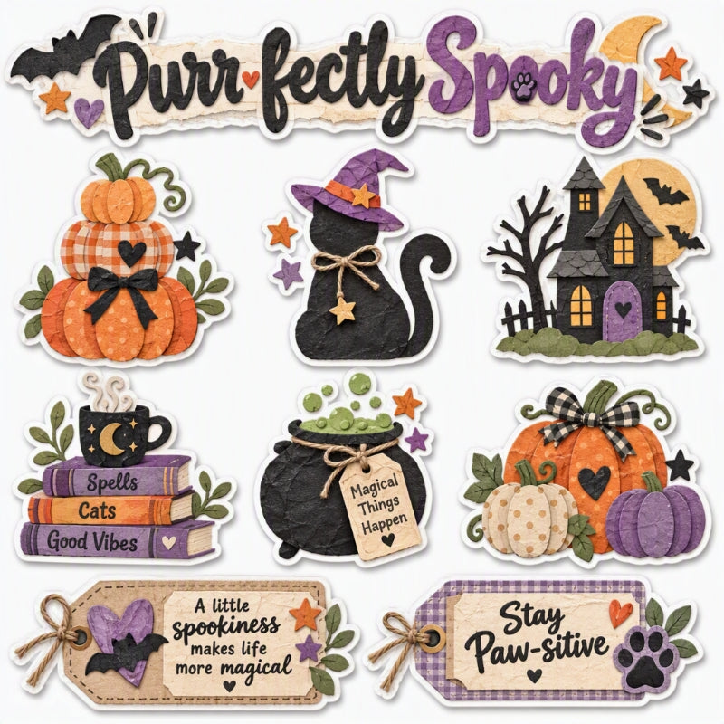 Purr-fectly Spooky-Premade Cutout Set