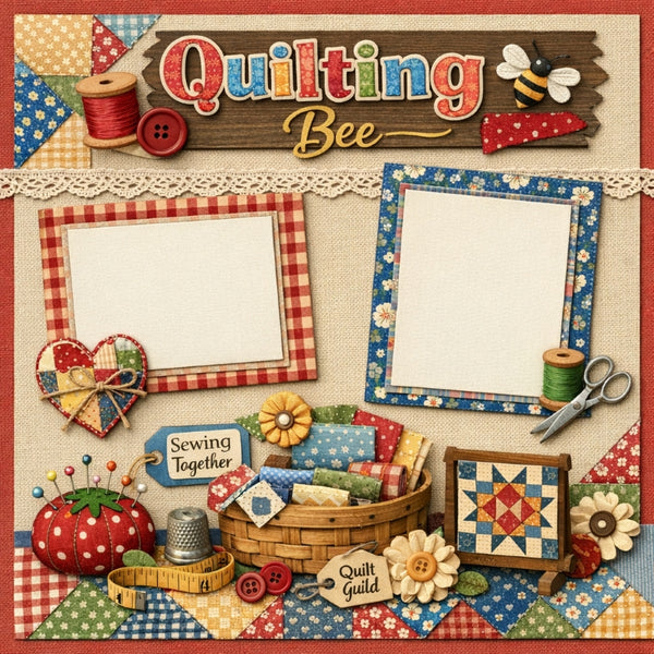Quilting Bee-Premade Scrapbook Page