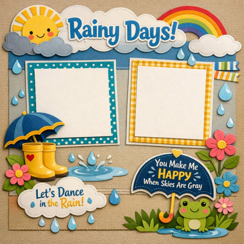 Rainy Days!-Premade Scrapbook Page