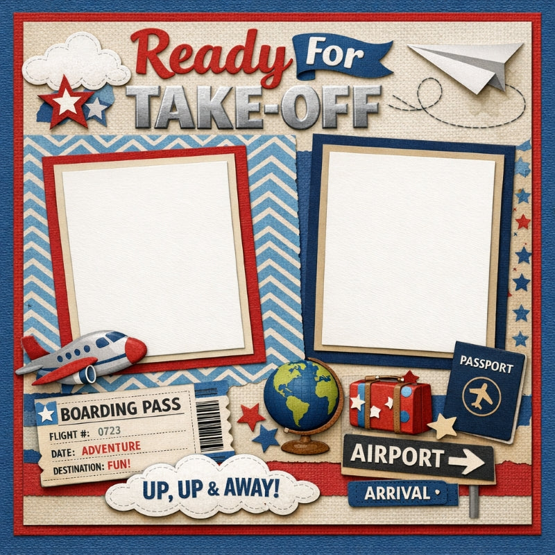 Ready For Take-Off-Premade Scrapbook Page