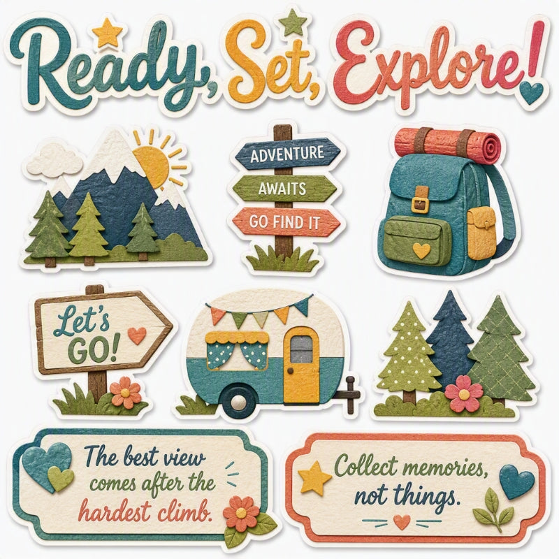 Ready, Set, Explore!-Premade Cutout Set
