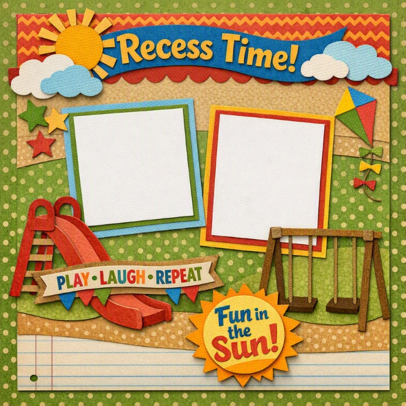 Recess Time!-Premade Scrapbook Page