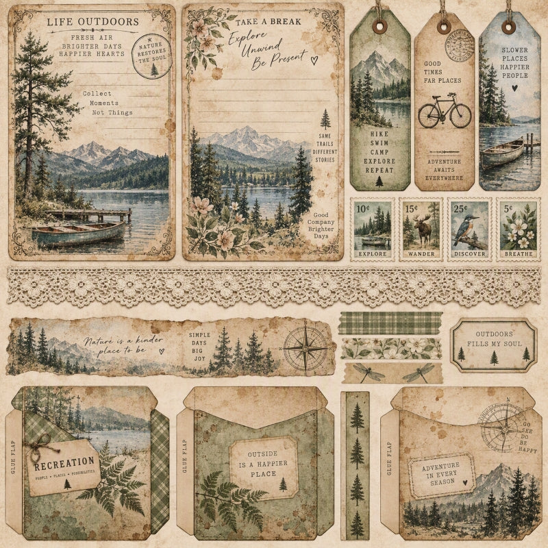 Recreation-Premade Junk Journal Page