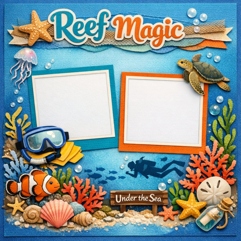 Reef Magic-Premade Scrapbook Page