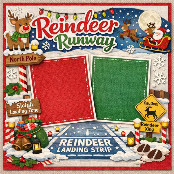 Reindeer Runway-Premade Scrapbook Page