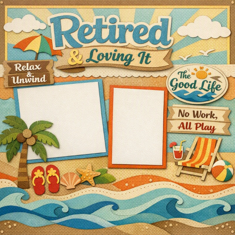 Retired & Loving It-Premade Scrapbook Page