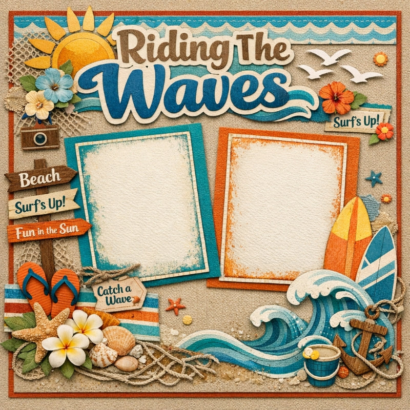 Riding The Waves-Premade Scrapbook Page